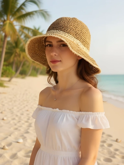 Royalfashion Moteriška šiaudinė skrybėlė Sun Bloom