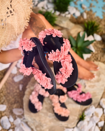 Royalfashion Коралловые женские сандалии с цветами Alferroy