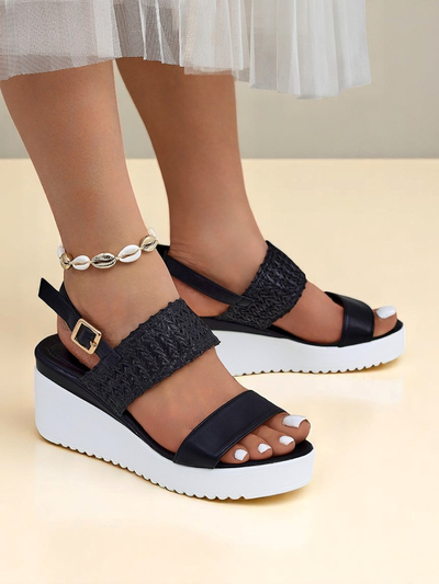 Wedgesy Royalfashion Cassia Nero – wygoda i styl na lato
