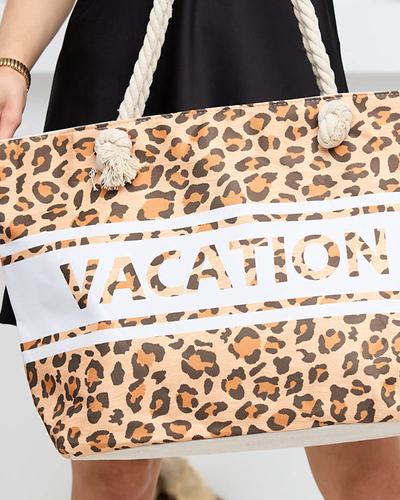 Женская пляжная сумка Camel с леопардовым принтом - Аксессуары