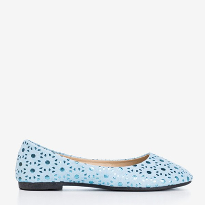 Синие балетки для девочек с рисунком Dulcibus - Обувь