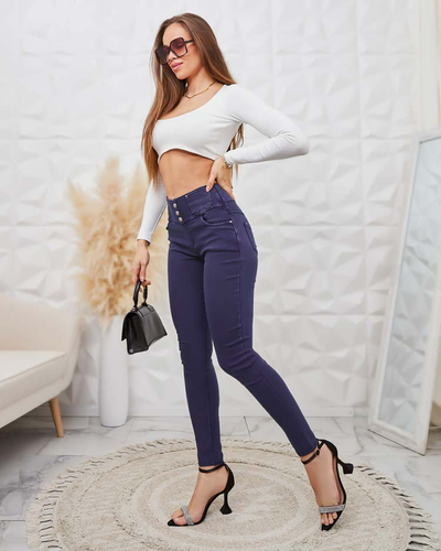 Royalfashion Женские брюки-теггинсы с декоративными пуговицами