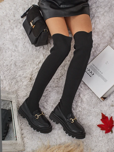 Ilgi moteriški užtraukiami batai su dekoracija Novera