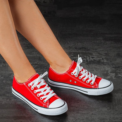 Czerwone damskie trampki Batsi - Obuwie