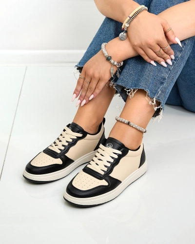 "Royalfashion" Smėlio ir juodos spalvos sportiniai bateliai "Colorburst Classics"