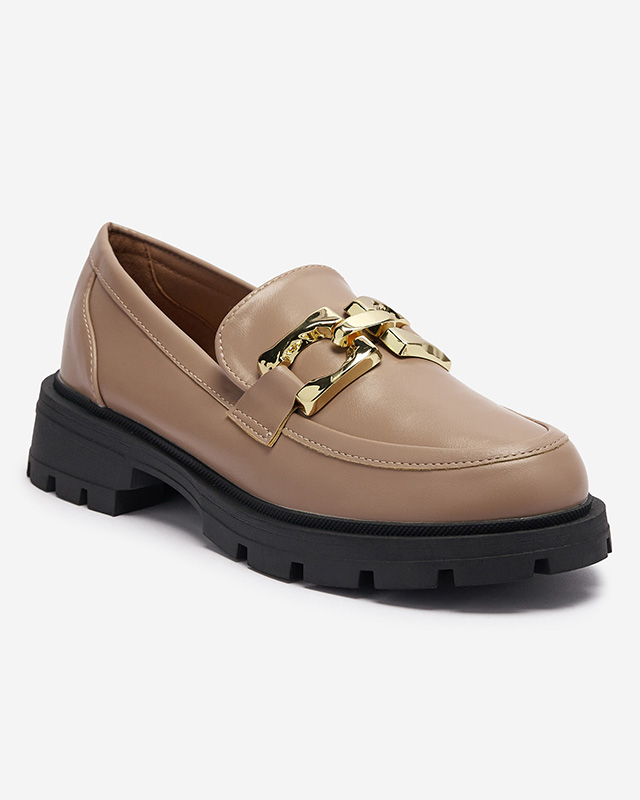 Šviesiai rudi moteriški mokasinai su ornamentu ant nosies Arver- Avalynė