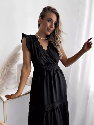 Черное женское длинное платье - Одежда