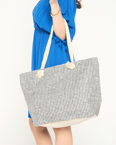 Бежевая пляжная сумка с рисунком