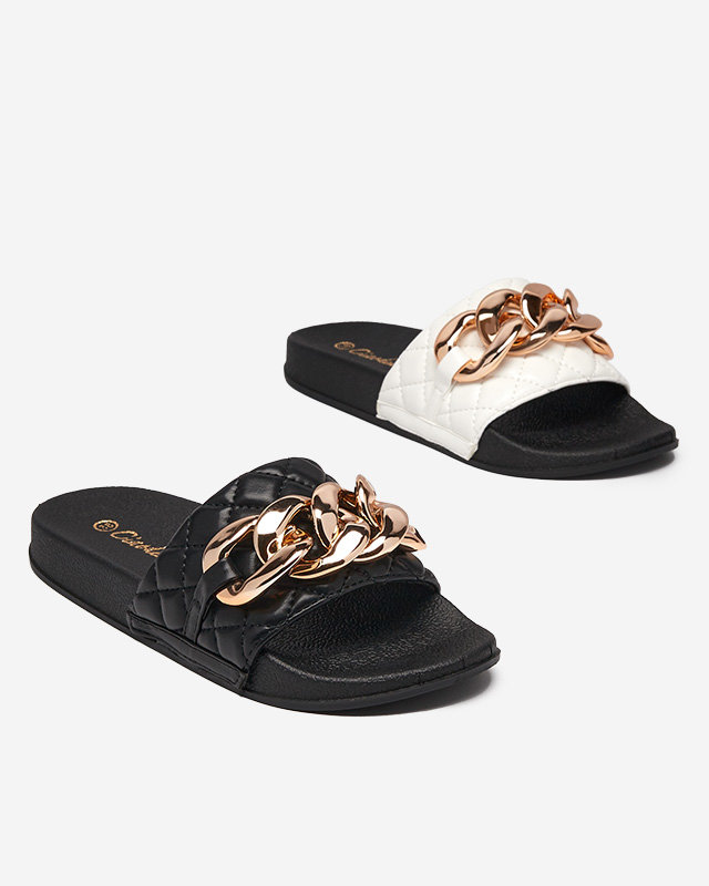 Женские белые тапочки с декором Lyrynn- Обувь