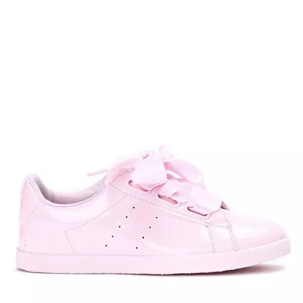 OUTLET Розовые лакированные кроссовки, перевязанные воскресной лентой - Обувь