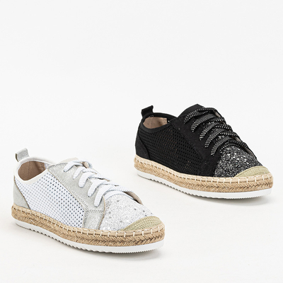 Juodi Akoio ažūriniai sportbačiai su blizgučiais - Avalynė