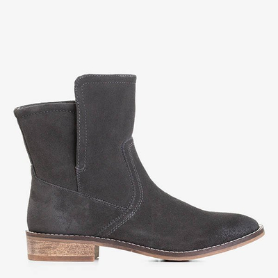 Темно-серые женские сапоги с плоским каблуком Judetta - Обувь