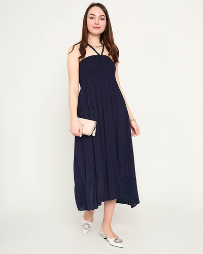 Navy midi suknelė PLUS SIZE - Drabužiai