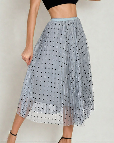 Royalfashion Женская двухслойная юбка-миди в горошек