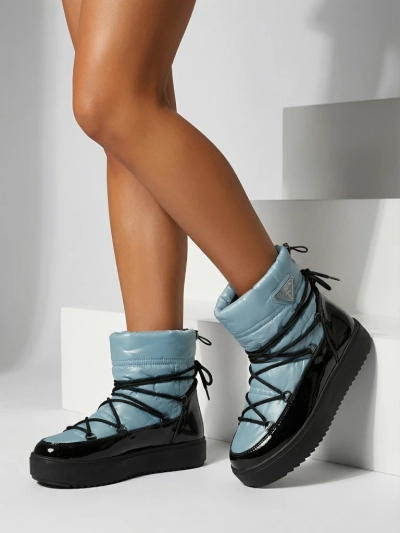 "Royalfashion" Moteriški auliniai batai a'la sniego batai mėlynos spalvos Vevnose