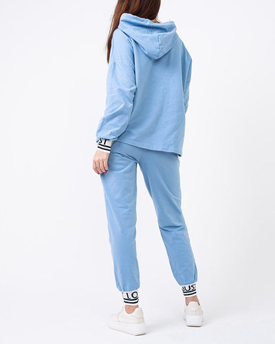 Mėlynos spalvos moteriško sportinio sportinio kostiumo komplektas - Drabužiai