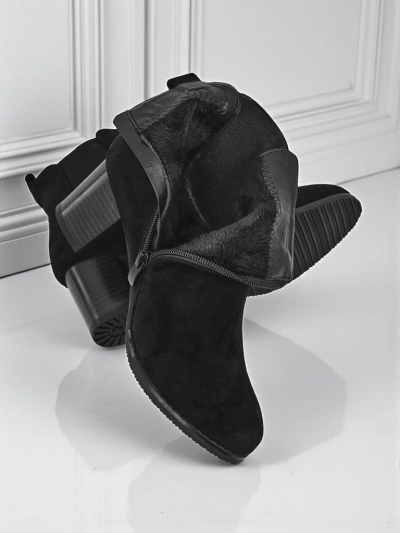 Botki damskie eko zamszowe na obcasie Velvet Trace - mega stylowe!