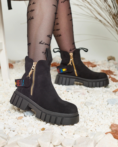 Royalfashion Черные женские сапоги из экокожи Ceriop