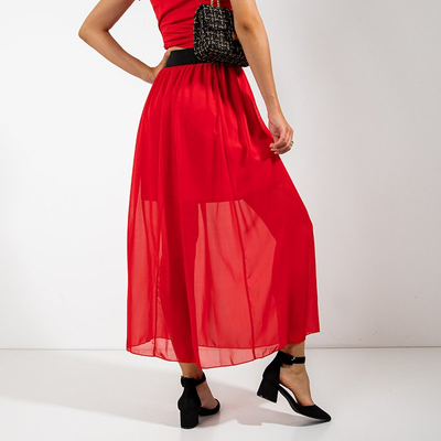 Moteriškas raudonas maxi sijonas - Drabužiai