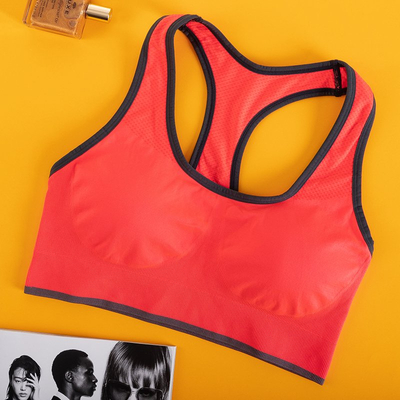 Neoninės oranžinės spalvos moteriškos sportinės liemenėlės - apatiniai