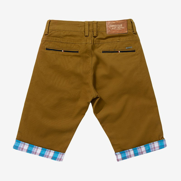 Vyriški rudi šortai su mėlynais intarpais - Drabužiai