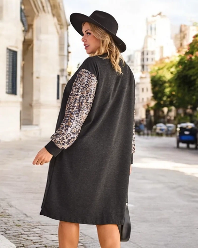 Женское платье Royalfashion из ткани с декоративными рукавами PLUS SIZE