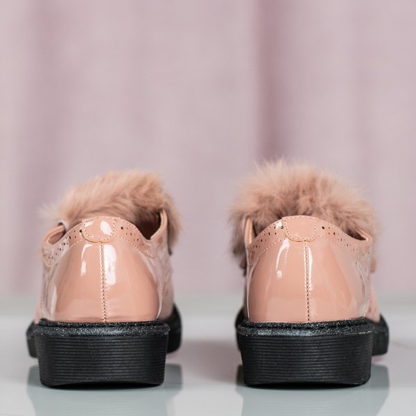 Розовые женские туфли с мехом Missuri - Обувь