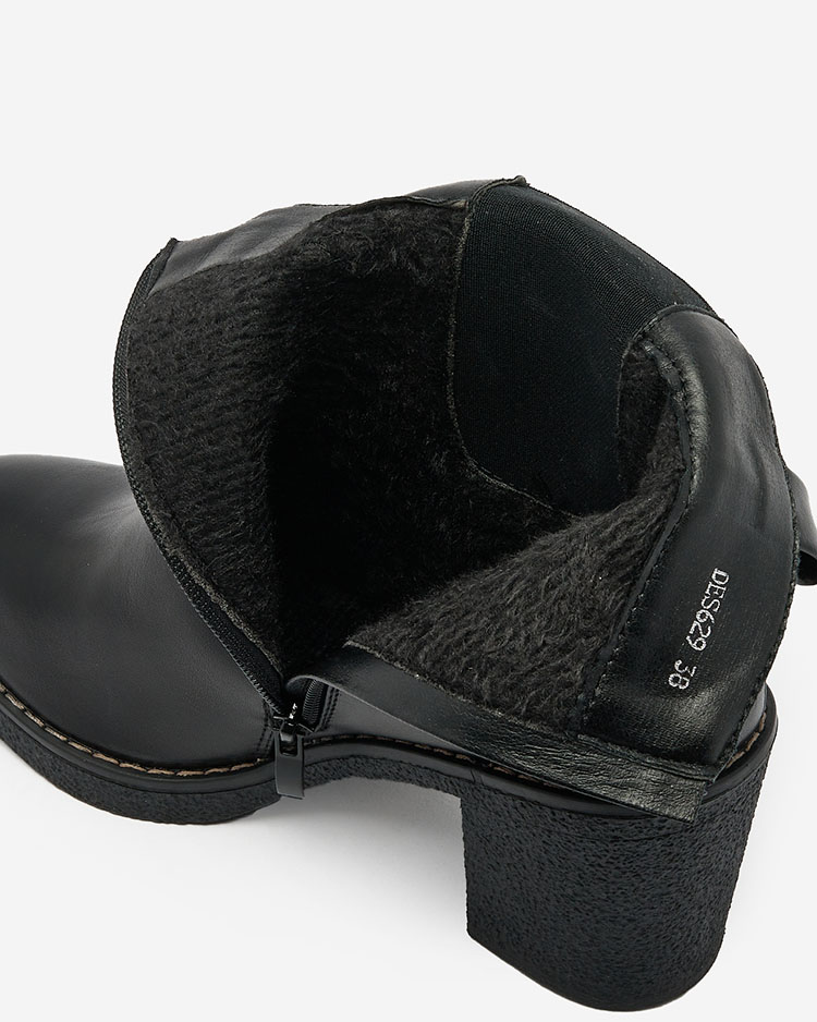 Royalfashion Черные женские сапоги на шпильке Bregianka из экокожи