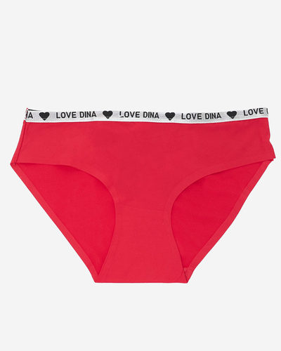 Moteriškos raudonos lygios kelnaitės lazeriu kirptos - Apatiniai