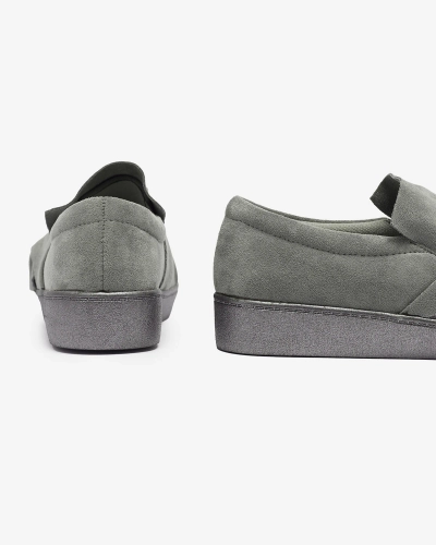 Серые женские кроссовки из эко-замши Bliwix - Обувь