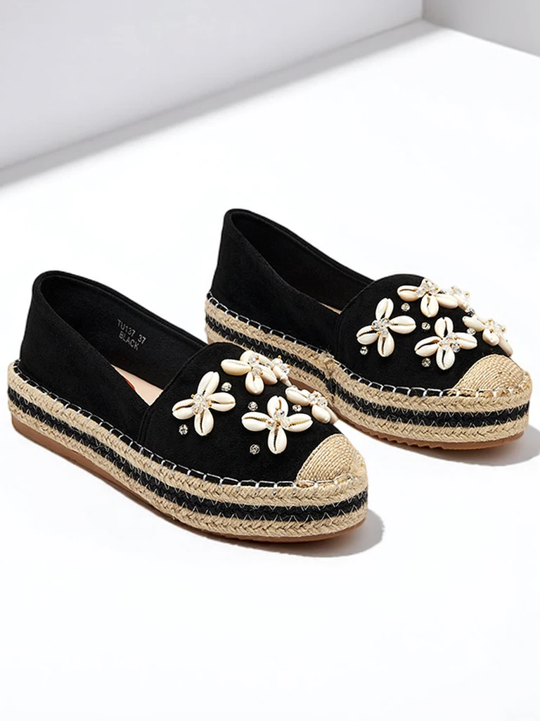 Черные женские эспадрильи с отделкой Izira