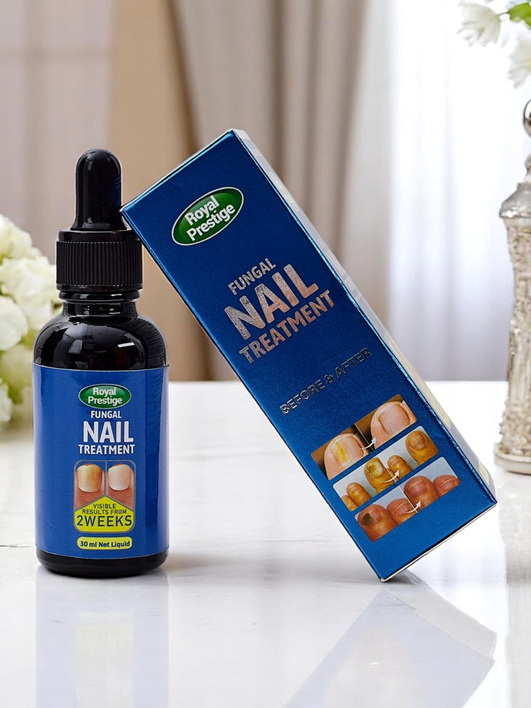 Preparatas, raminantis nagų grybelio simptomus, su lašintuvu