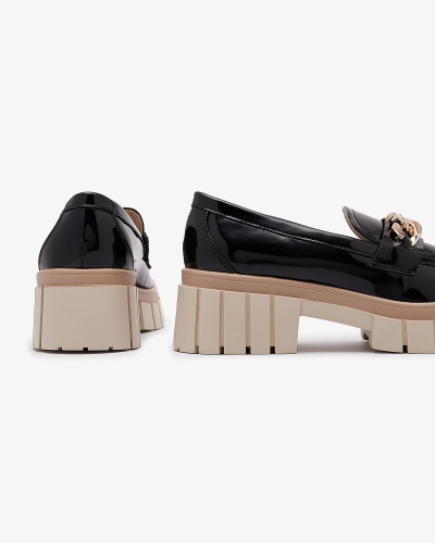 Juodi lakuoti moteriški mokasinai Aquan- Footwear