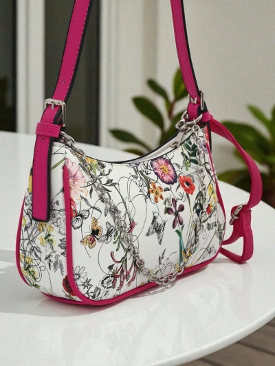 Royalfashion Maža moteriška rankinė iš eko odos su gėlių raštu Lily Bloom