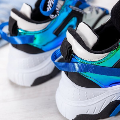 Sportowe buty ugly shoes holograficznymi wstawkami Viridiana - Obuwie