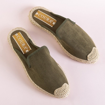 Женские шлепанцы зеленого цвета Courine