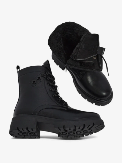 Эко кожаные шнурованные женские ботинки Nometa