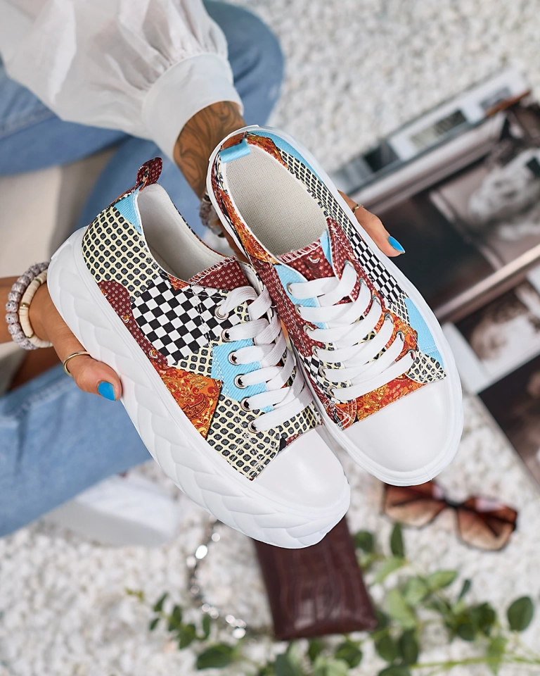 "Royalfashion" Raštuoti moteriški platforminiai sportbačiai Leterina