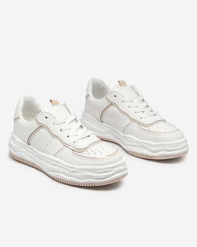 Бежевые женские кроссовки со вставками Pinero