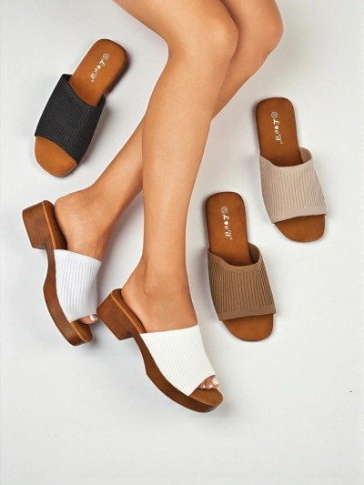 Royalfashion Женские шлепанцы на низком каблуке Ribbed Grace