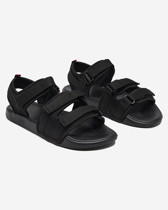 OUTLET Мужские черные сандалии на липучке Crostal- Footwear