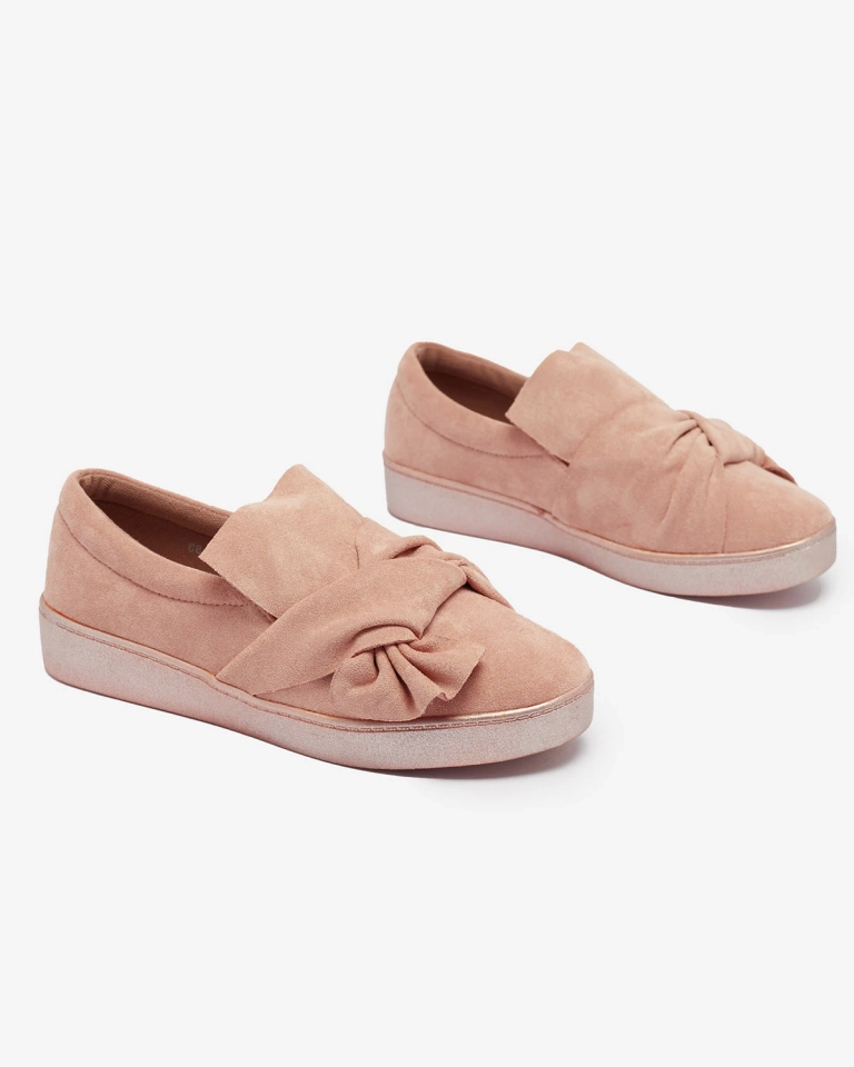 Rausvi moteriški ekovamzos sportbačiai Bliwix - Avalynė