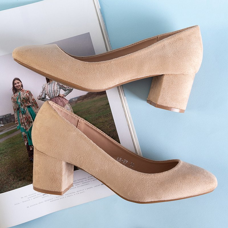 Smėlio spalvos moteriški siurbliai su žemakulniais Ohara - Batai