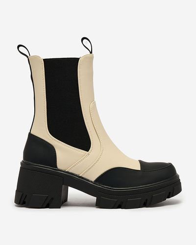 "Royalfashion" Moteriški matiniai smėlio spalvos "Bevta" batai plokščiu kulnu