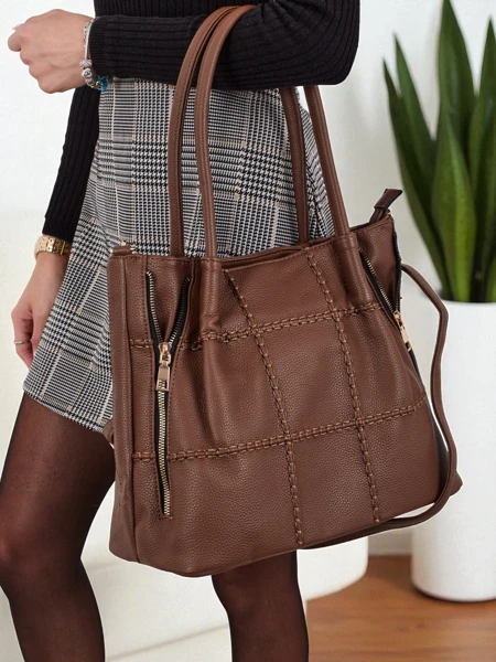 Moteriška pirkinių rankinė „Azure Time“, pagaminta iš eko odos