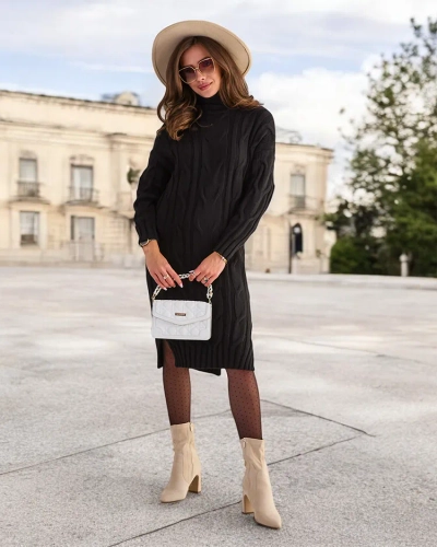Royalfashion Вязаное платье-свитер для женщин
