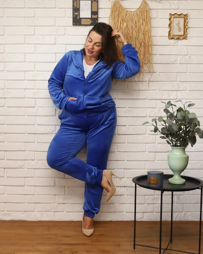 "Royalfashion" Mėlynas moteriškas sportinio kostiumo komplektas PLUS SIZE