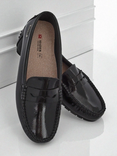 Женские Мокасины Cyra Nero из лакированной экокожи, классический итальянский стиль