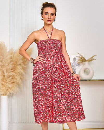 "Royalfashion" Moteriška gėlėta midi suknelė