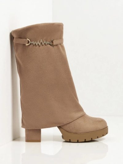 Botki Flora Jasnobrązowe Eleganckie na Jesień